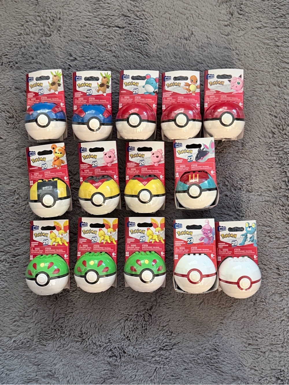 Pokemon Assorted Poké Ball Collectible Set - Red Blue Yellow Green White